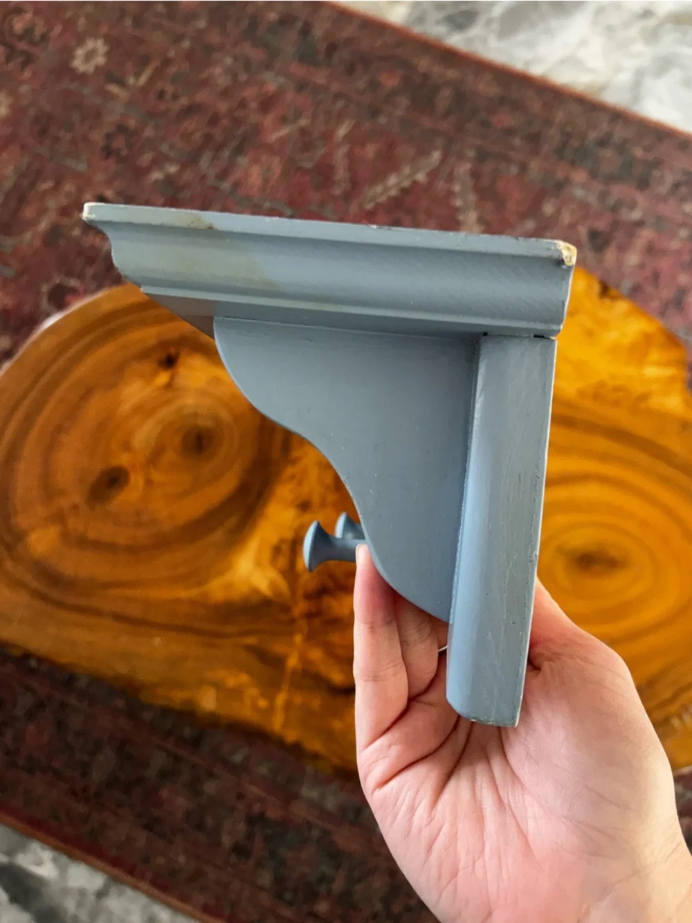 Blue Vintage Heart Peg Wall Shelf
